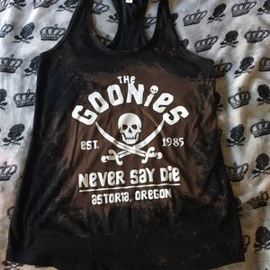 The goonies, fandom, goth, bleached racerback Tank top